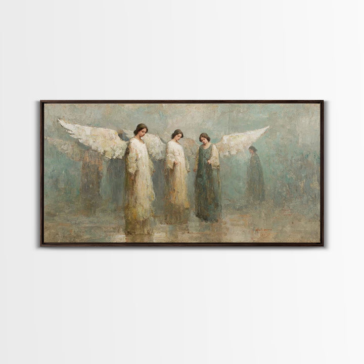 Angels Of Hope – Framed Canvas Print – Christian Art – Christian Art Painting – Vintage Christian Art – Christian Wall Art – Christian Gift