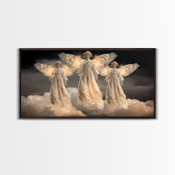 Celestial Shine – Framed Canvas Print – Christian Christmas Art – Christian Art Canvas – Christmas Art Framed – Christian Wall Art – Framed