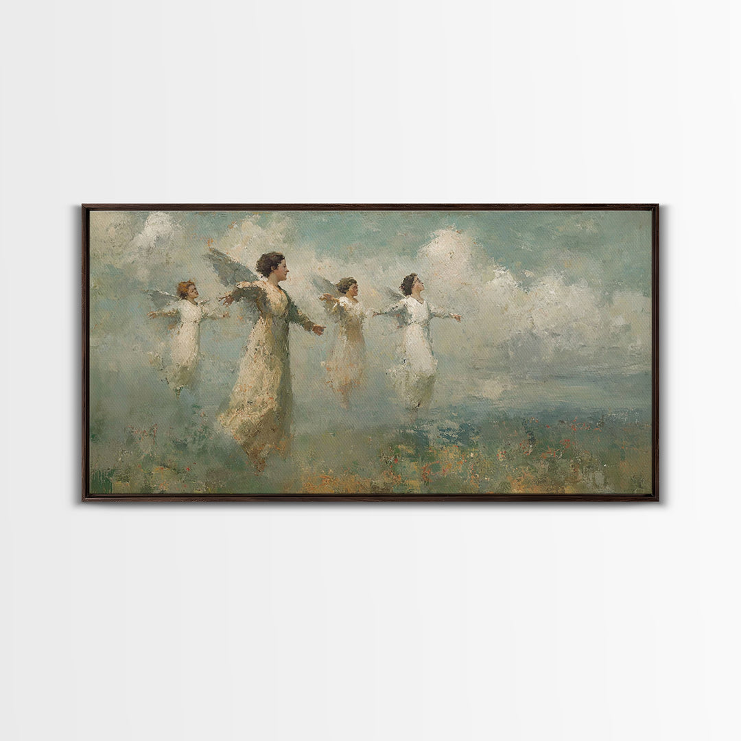 Heavenly Flight – Framed Canvas Print – Christian Paintings – Vintage Christian Art – Christian Art Canvas – Christian Wall Art – Christian
