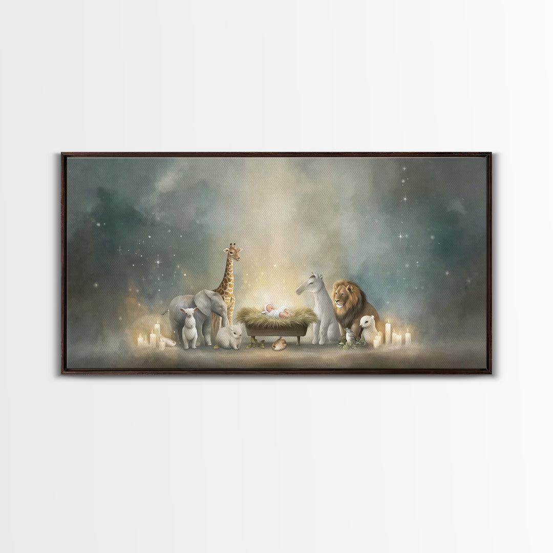 Peaceful Nativity – Framed Canvas Print – Christmas Wall Art – Christian Christmas Decor – Christian Art Canvas – Christmas Art Framed – Ch