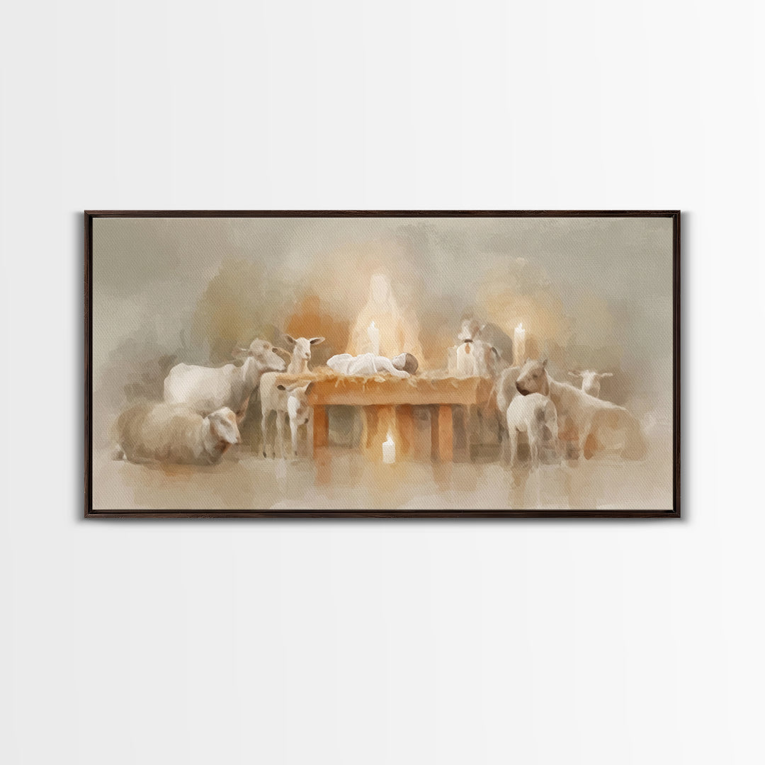 Nativity Peace | Framed Canvas Print | Christian Christmas Art | Christian Wall Art | Jesus Painting | Christian Art Canvas | Christmas Art