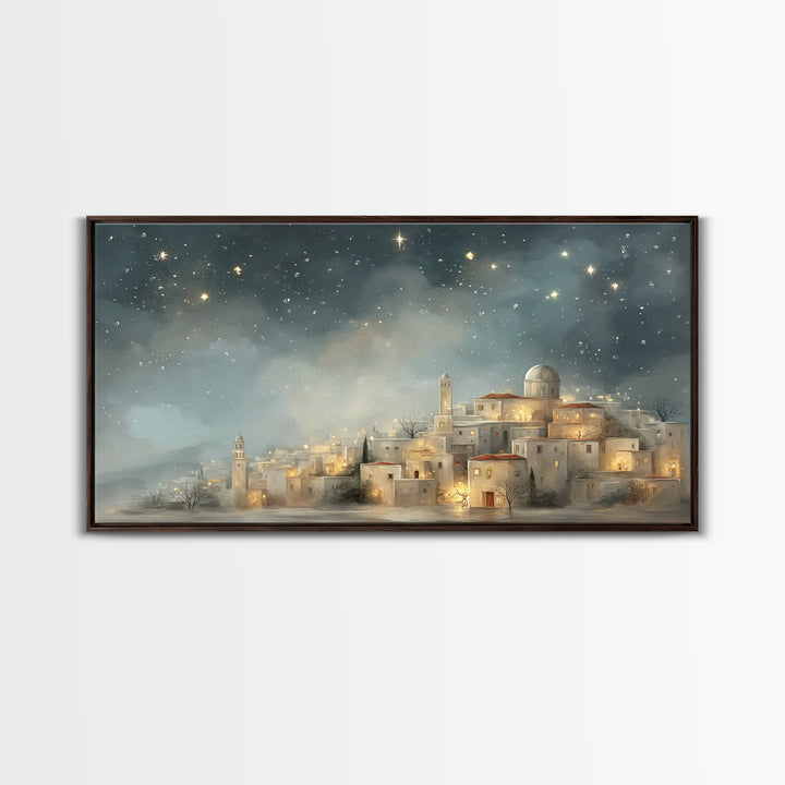 City of Light – Framed Canvas Print – Christian Wall Art – Christian Art Canvas – Christmas Art Work – Christian Christmas Decor – Christia