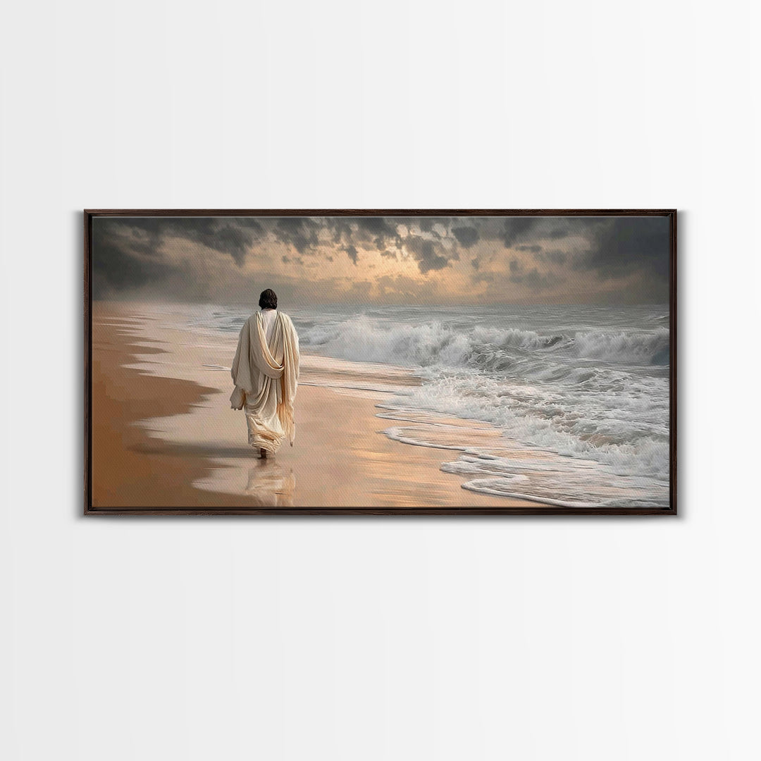 Walk With Christ | Framed Canvas Print | Jesus Painting | Christian Wall Art | Large Jesus Painting | Christian Art Canvas | Modern Christi