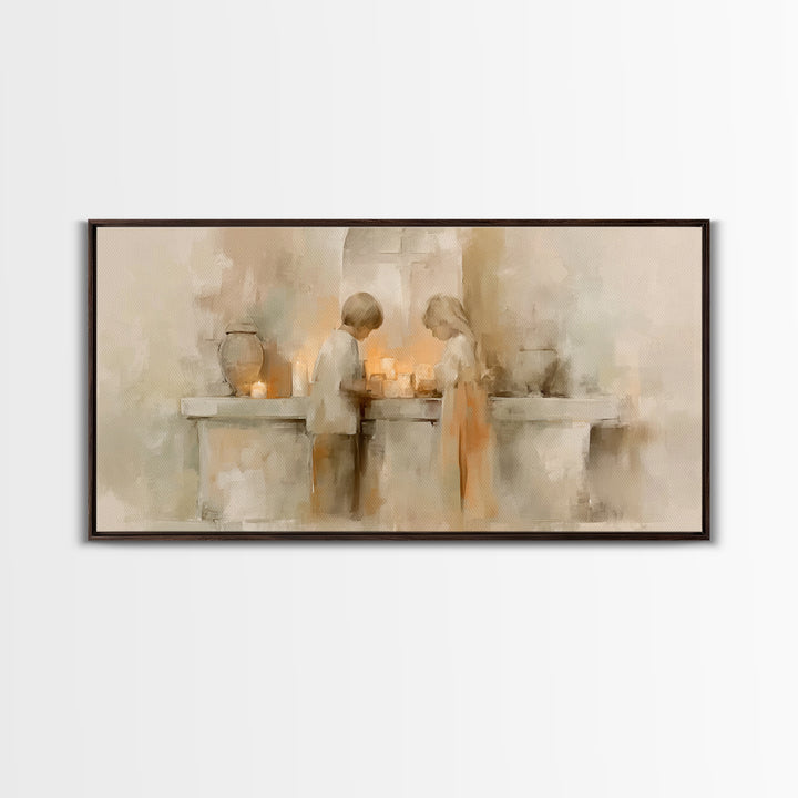 Sanctuary Glow – Framed Canvas Print – Christian Wall Art – Christian Art Print – Minimalist Christian Art – Christian Art Canvas – Subtle