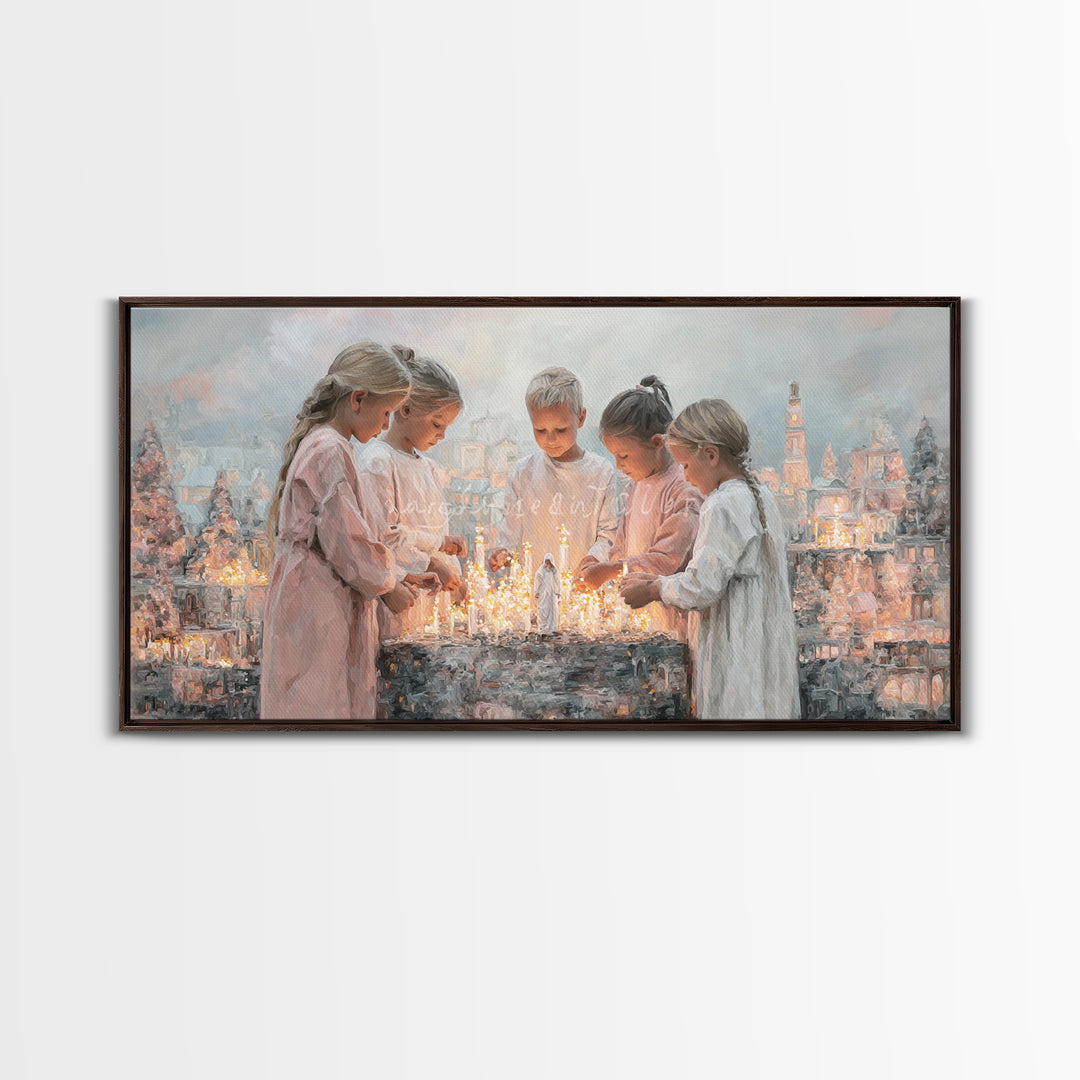 Circle Of Grace – Framed Canvas Print – Christian Wall Art – Christian Art Canvas – Framed Christmas Art – Christian Christmas Art – Christ