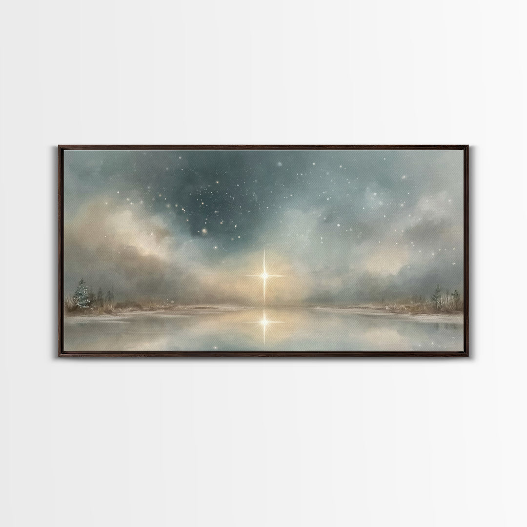 Heavenly Star Rise | Framed Canvas Print | Christian Art Canvas | Christmas Art | Christian Wall Art | Modern Christian Art | Christian Chr
