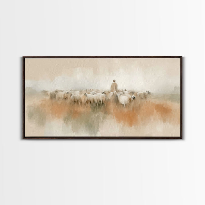 Fields Of Peace | Framed Canvas Print | Christian Art Canvas | Christian Christmas Art | Jesus Wall Art | Christian Decor | Christian Gift