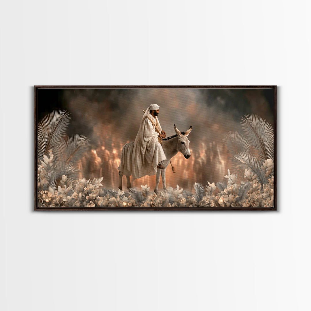 Desert Palm Way, Framed Canvas Print, Christian Art Canvas, Christian Wall Art, Jesus Painting, Christian Christmas Art, Christian Gift