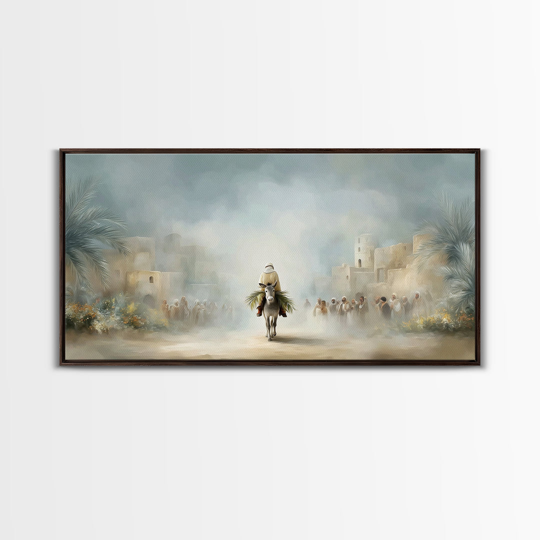 City Gate Arrival | Framed Canvas Print | Christian Art Canvas | Jesus Painting | Christian Wall Art | Christian Gift Ideas | Christmas Art