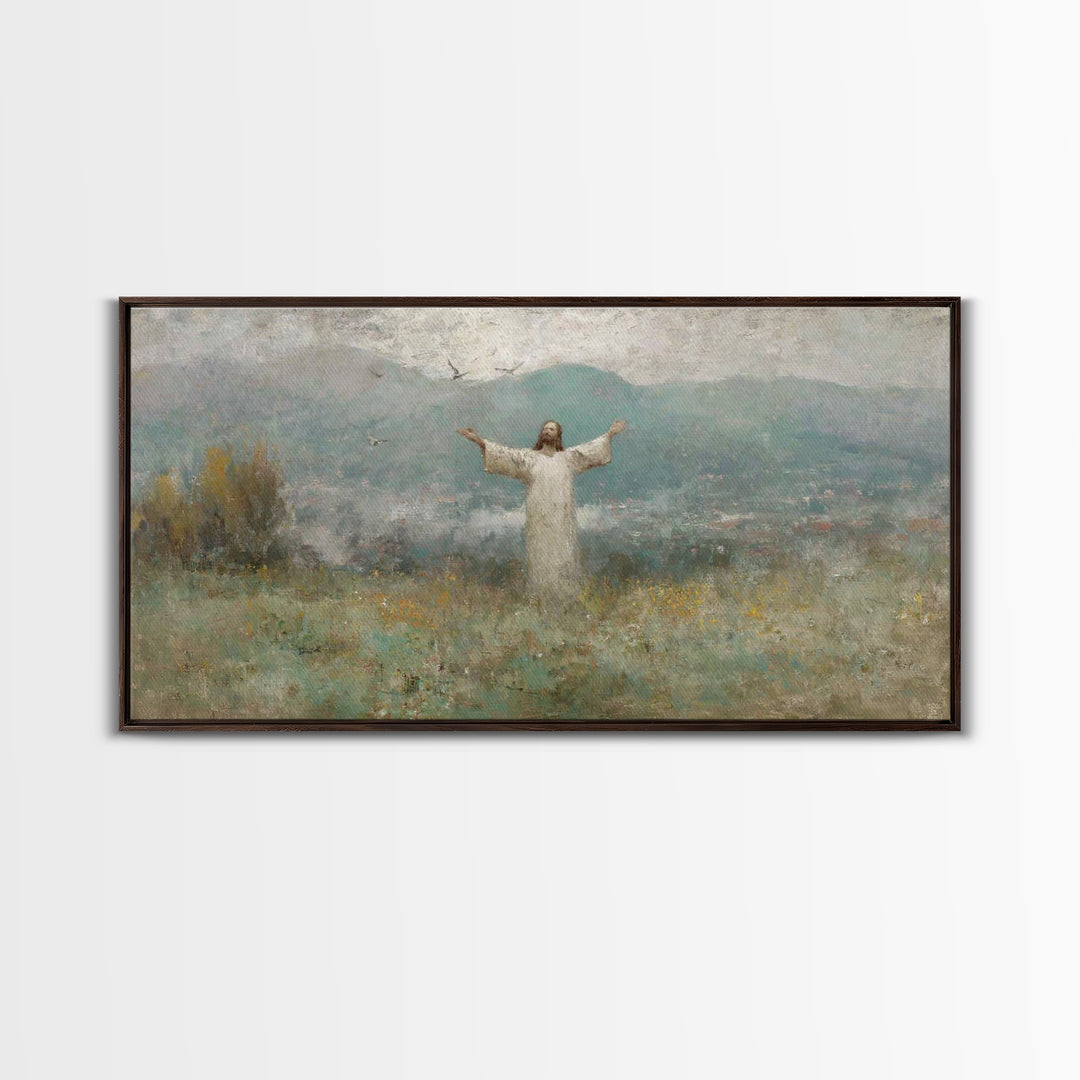 Valley Of Hope - Framed Canvas Print - Christian Wall Art - Christian Art Canvas - Christian Painting - Jesus Painting - Christian Decor