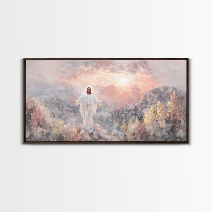 Radiant Summit Joy | Framed Canvas Print | Christian Art | Jesus Painting | Christian Wall Art | Christian Art Canvas | Christian Gift Idea