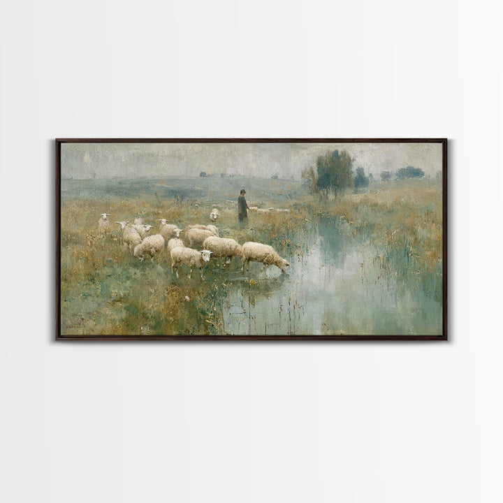 Still Waters Guide - Framed Canvas Print - Christian Art Canvas - Christian Wall Art - Jesus Painting - Christian Art - Christian Gift