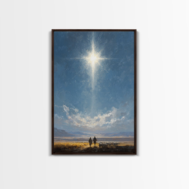 Star Of Promise – Framed Canvas Print – Christian Wall Art – Christian Christmas Art – Christian Art Canvas – Jesus Painting
