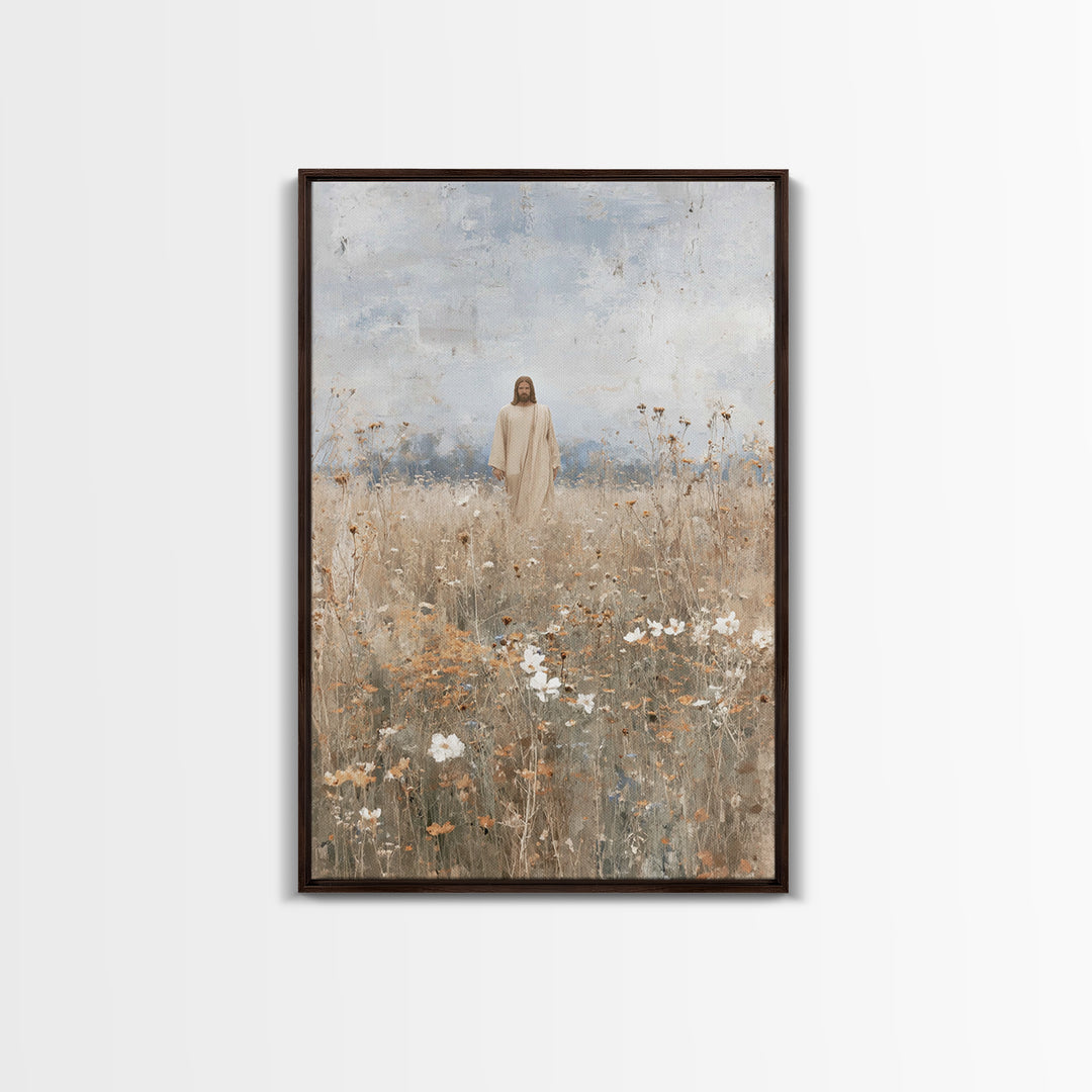 Desert Moon Walk | Framed Canvas Print | Jesus Painting | Christian Wall Art | Moody Christian Art | Christian Art Canvas | Christian Chris