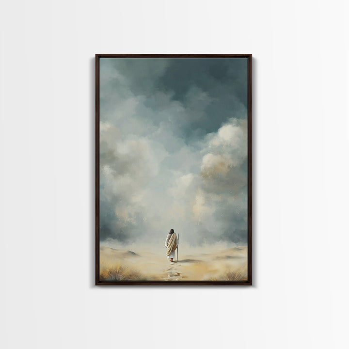 Eternal Stillness | Framed Canvas Print | Christian Art Canvas | Jesus Painting | Minimalist Christian Art | Christian Wall Art | Christian