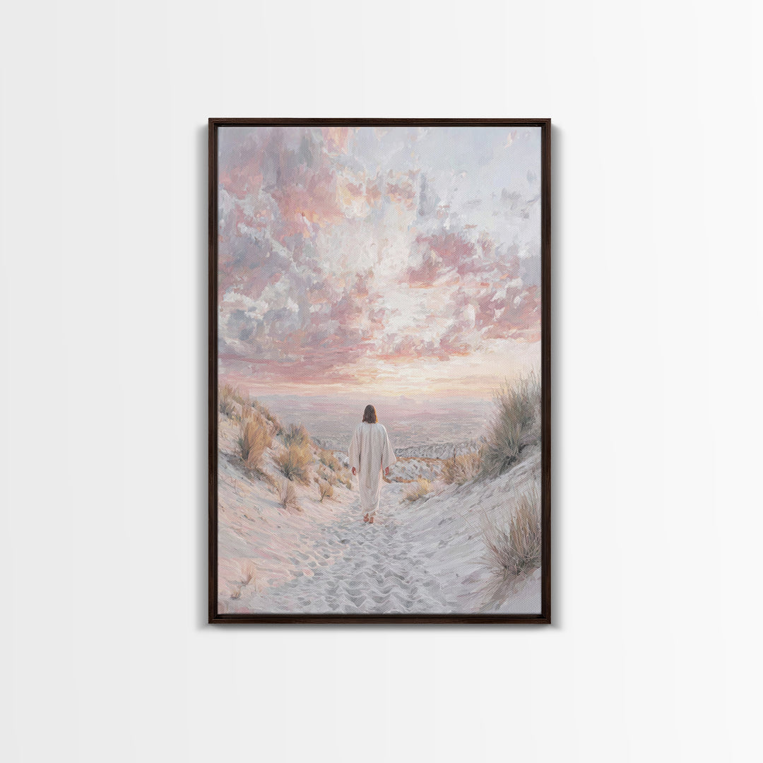 Mountain Ascent – Framed Canvas Print – Christian Art Painting – Jesus Wall Art – Christian Art Canvas – Vintage Christian Art – Christian