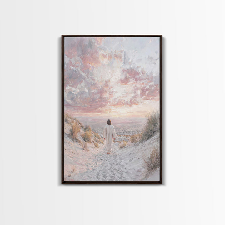 Mountain Ascent – Framed Canvas Print – Christian Art Painting – Jesus Wall Art – Christian Art Canvas – Vintage Christian Art – Christian
