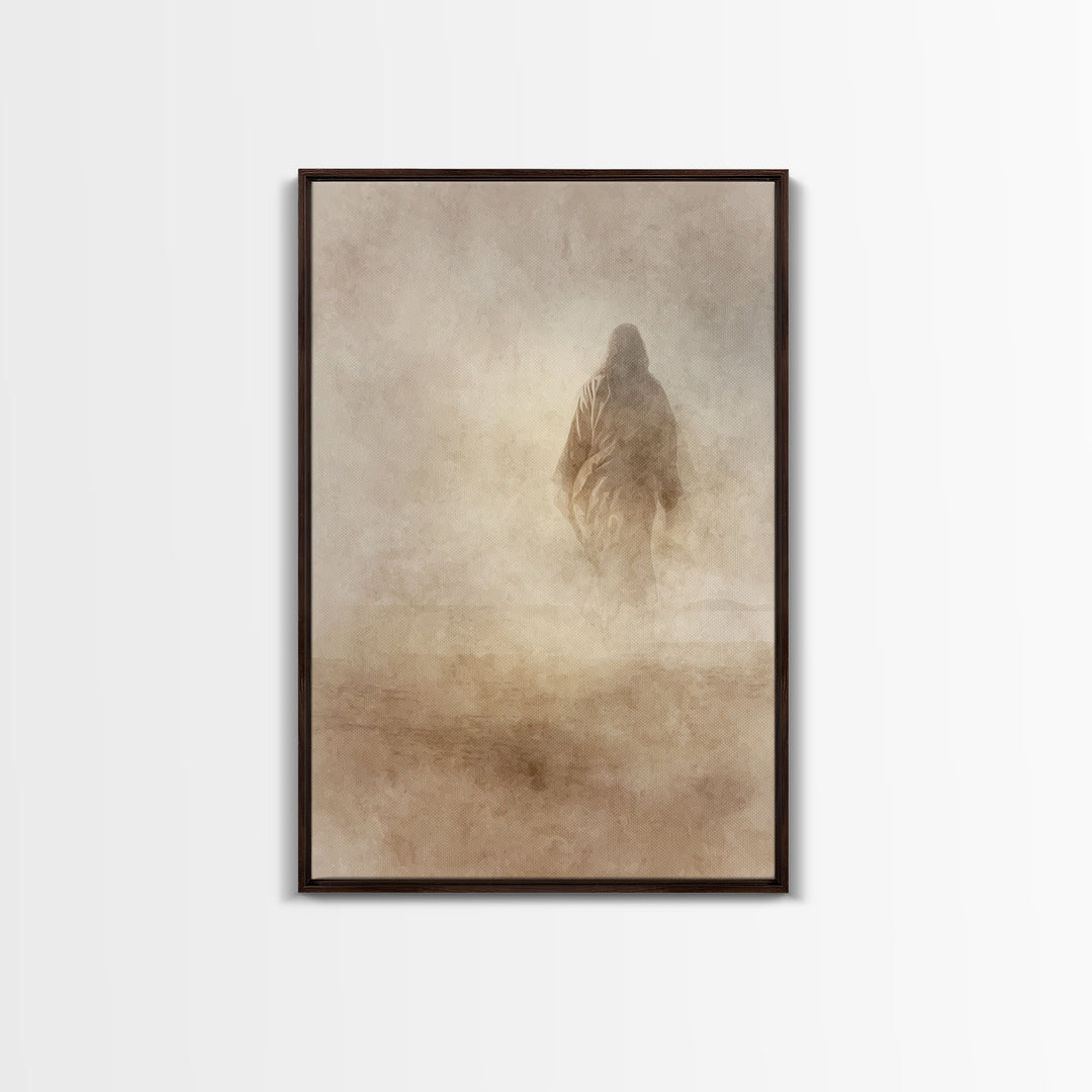 Desert Hush – Framed Canvas Print – Christian Wall Art – Christian Art Canvas – Jesus Painting – Minimalist Christian Art – Christian Gift
