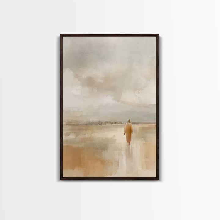 Quiet Pilgrim Path | Framed Canvas Print | Christian Wall Art | Jesus Painting | Christian Art Canvas | Subtle Christian Art | Christian De
