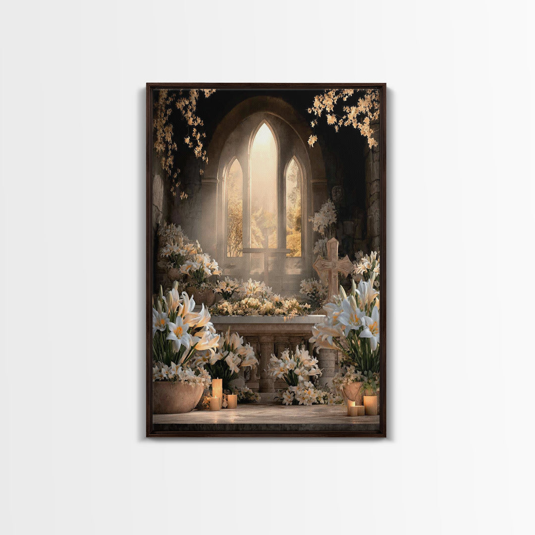 Sanctuary Blossoms – Framed Canvas Print – Christian Art Canvas – Christian Wall Art – Christian Christmas Art – Christmas Art – Christian