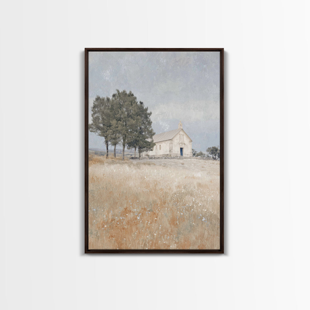 Hillside Sanctuary – Framed Canvas Print – Christian Wall Art – Christian Art Canvas – Subtle Christian Art – Christian Art Print