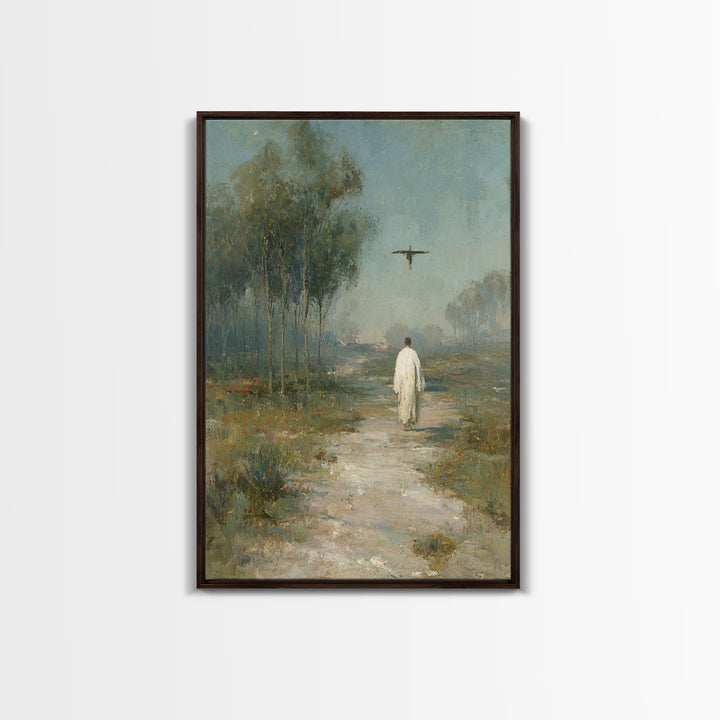 Crossroad Calling – Framed Canvas Print – Christian Art Canvas – Christian Wall Art – Christian Painting – Unique Christian Art