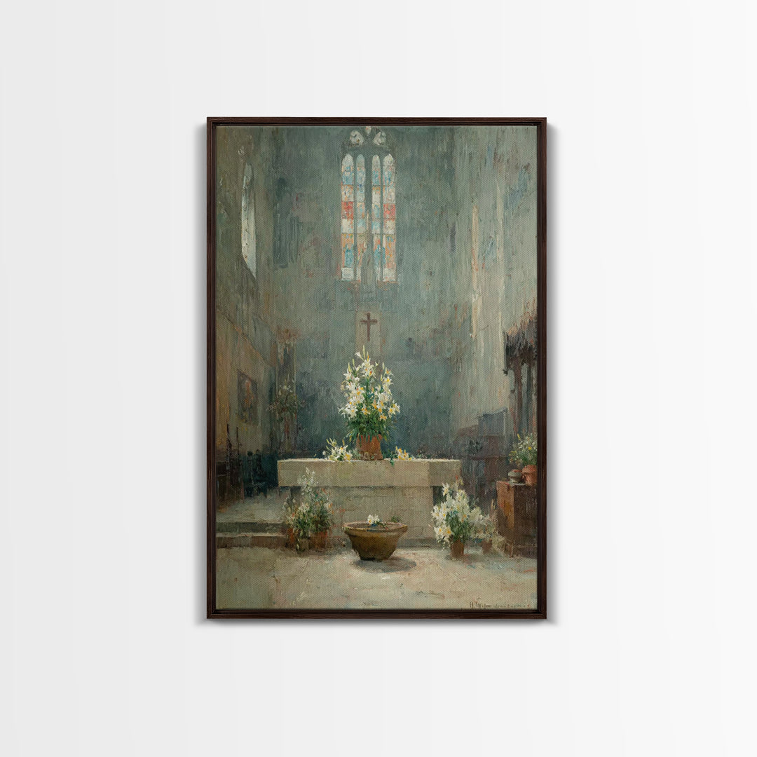 Cathedral Serenity – Framed Canvas Print – Christian Wall Art – Christian Art Canvas – Vintage Christian Art – Christian Painting – Christi