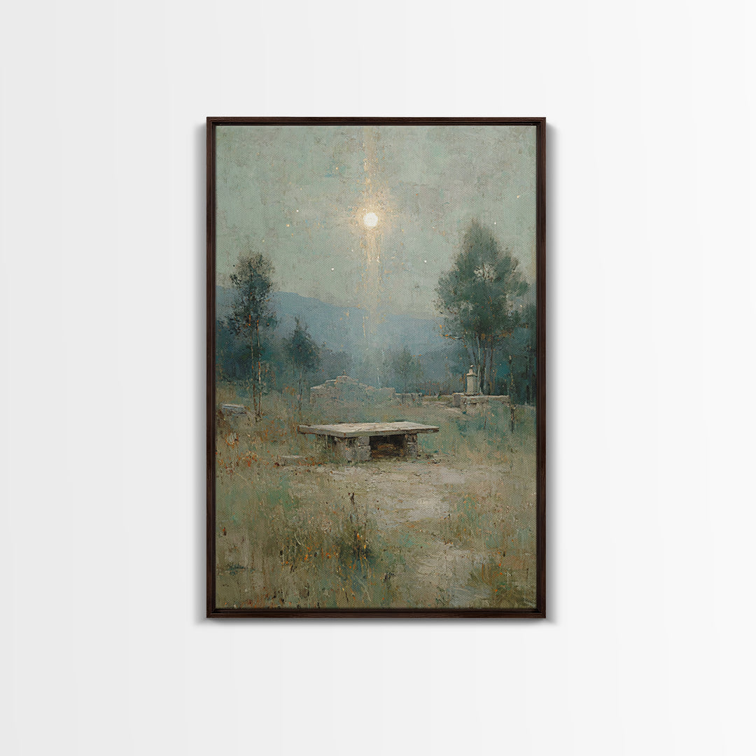 Dawn Of Salvation – Framed Canvas Print – Christian Art Canvas – Christian Wall Art – Vintage Christian Art – Christmas Art