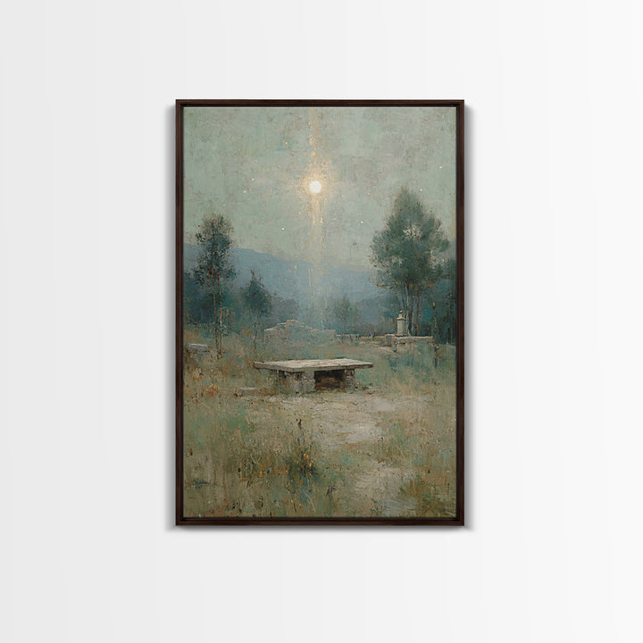 Dawn Of Salvation – Framed Canvas Print – Christian Art Canvas – Christian Wall Art – Vintage Christian Art – Christmas Art