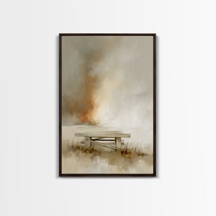Heavenly Ember Glow – Framed Canvas Print – Christian Art Canvas – Christian Wall Art – Christian Painting – Christmas Art