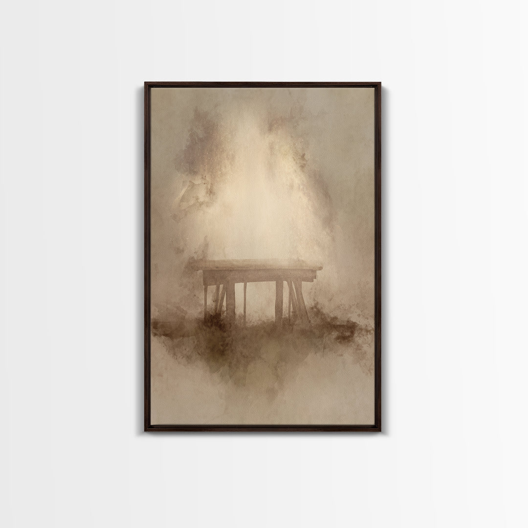 Silent Birth Place – Framed Canvas Print – Christian Wall Art – Christian Art Canvas – Minimalist Christian Art – Christmas Art