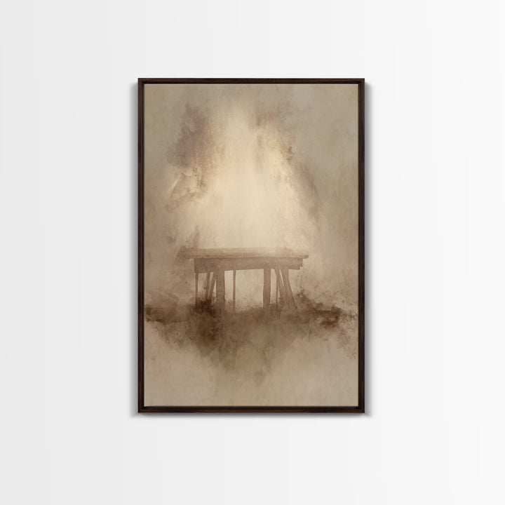 Silent Birth Place – Framed Canvas Print – Christian Wall Art – Christian Art Canvas – Minimalist Christian Art – Christmas Art