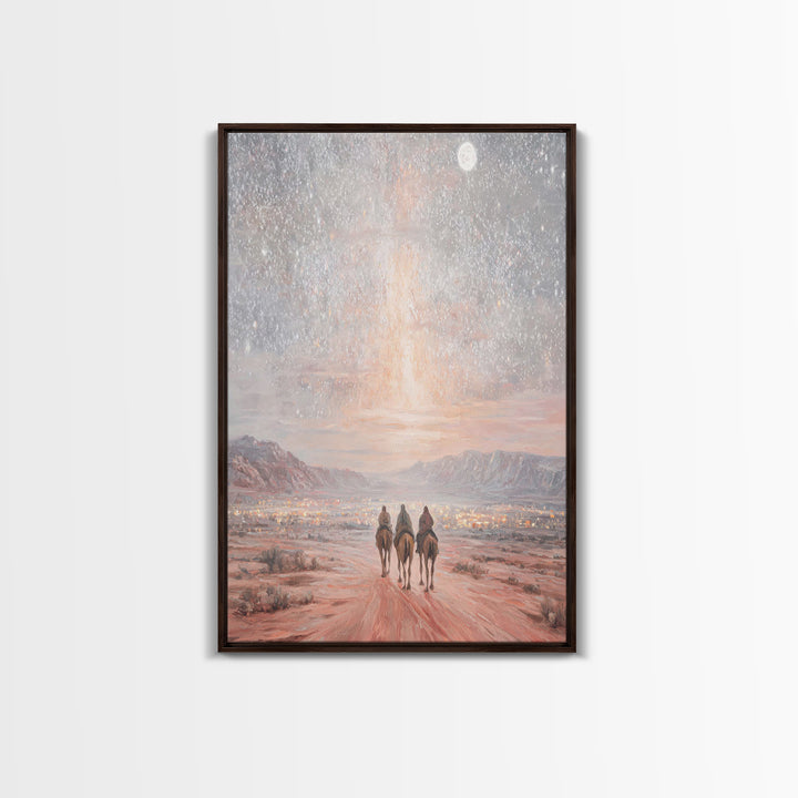 Journey By Starlight – Framed Canvas Print – Christian Art Canvas – Christian Wall Art – Christmas Art – Christian Christmas Decor