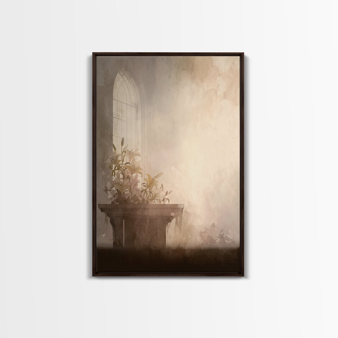 Quiet Chapel Grace – Framed Canvas Print – Christian Art Canvas – Christian Wall Art – Vintage Christian Art – Christian Painting – Christi