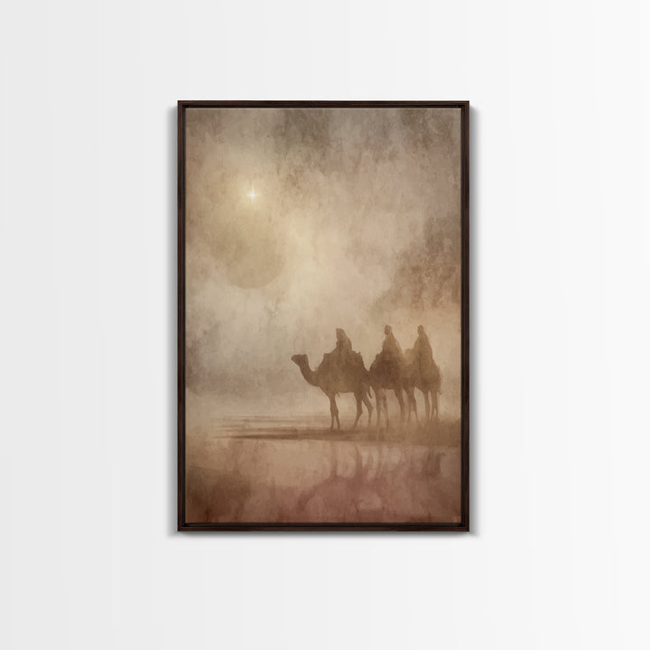 Three Kings Path – Framed Canvas Print – Christian Wall Art – Christmas Art – Christian Art Canvas – Christian Christmas Art