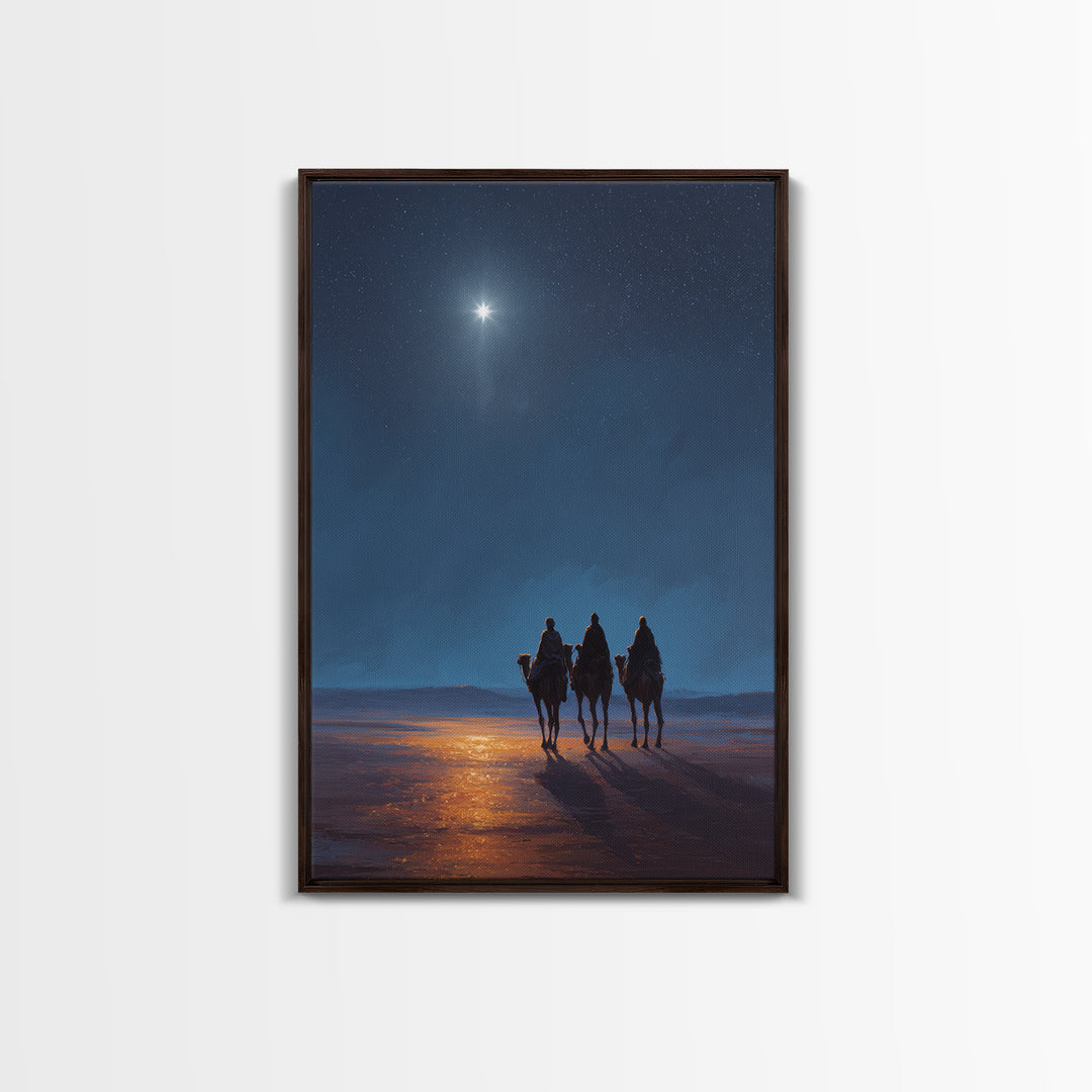 Night of Promise, Framed Canvas Print, Christian Wall Art, Modern Christian Art, Jesus Christmas Art, Christmas Canvas Wall Art, Christian