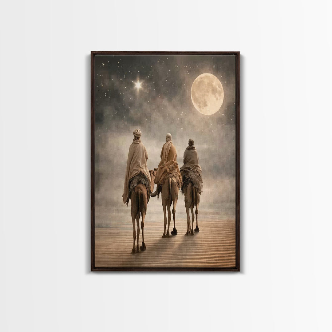Holy Desert Light | Framed Canvas Print | Christian Wall Art | Subtle Christian Art | Christmas Art Prints | Jesus Christmas Art | Christia