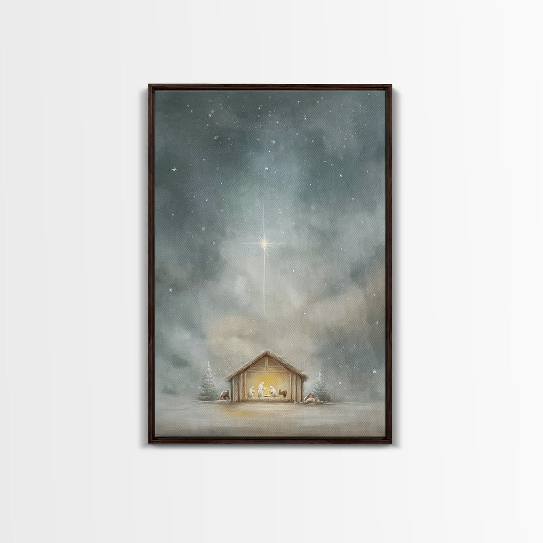 Star of Messiah – Framed Canvas Print – Christian Art Canvas – Subtle Christian Paintings – Christmas Art Framed – Jesus Christmas Art – Ch