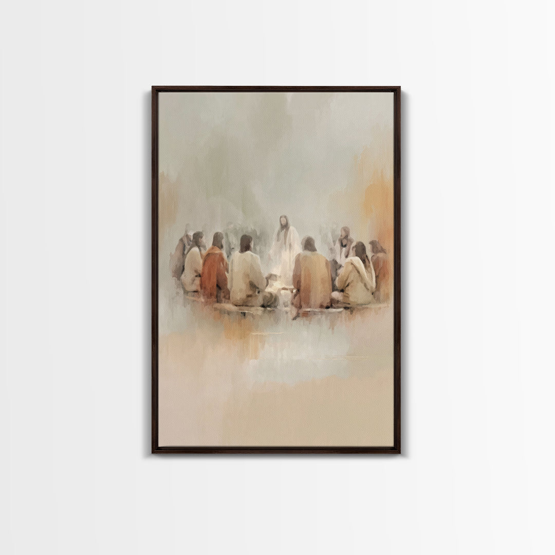Last Supper Dawn – Framed Canvas Print – Christian Art Print – Jesus Wall Art – Modern Christian Art – Christian Paintings – Christian Deco