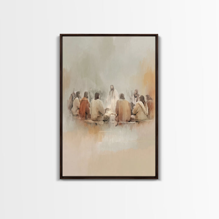 Last Supper Dawn – Framed Canvas Print – Christian Art Print – Jesus Wall Art – Modern Christian Art – Christian Paintings – Christian Deco
