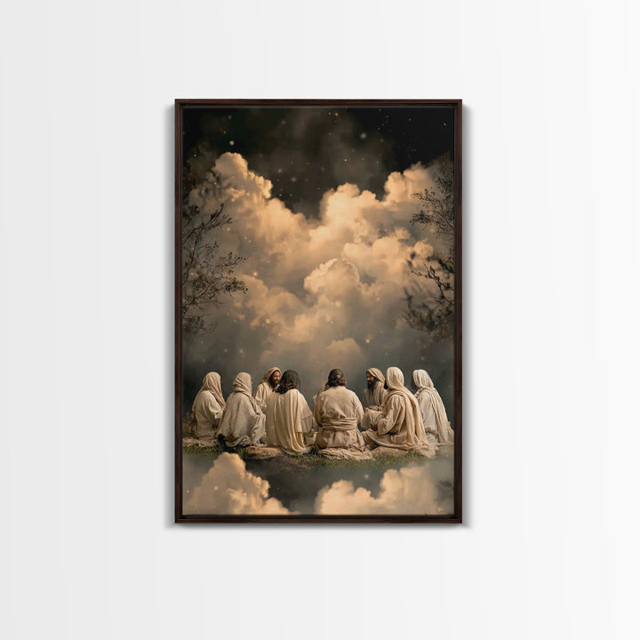 Circle Of Faith, Framed Canvas Print, Christian Art Canvas, Jesus Painting, Christian Wall Art, Moody Christian Art, Christian Christmas Ar