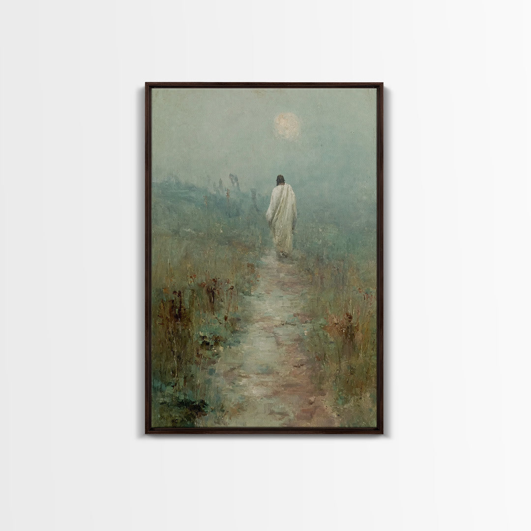 Silent Journey – Framed Canvas Print – Christian Wall Art – Christian Art Canvas – Jesus Painting – Vintage Christian Art – Christian Gift