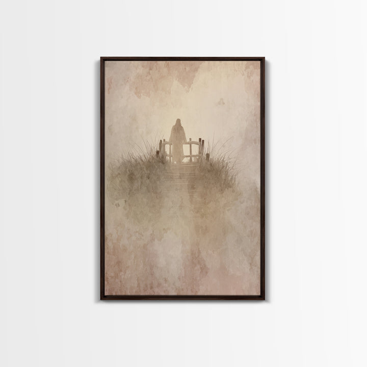 Heavenly Crossing | Framed Canvas Print | Christian Wall Art | Jesus Painting | Christian Art Canvas | Christian Christmas Art | Christian