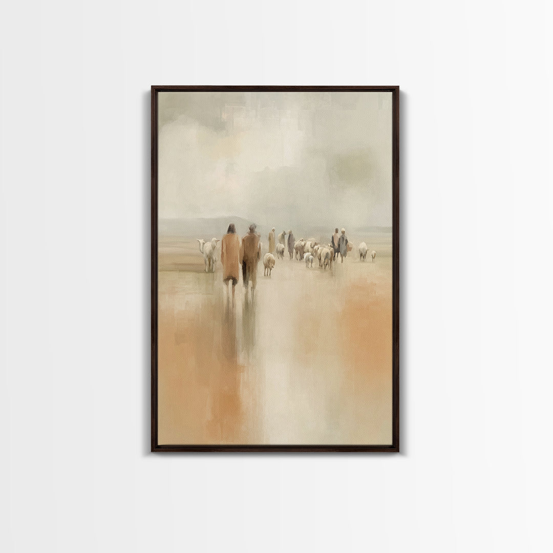 Pasture Companions, Framed Canvas Print, Christian Art Canvas, Christian Wall Art, Christian Paintings, Subtle Christian Art, Christian Chr
