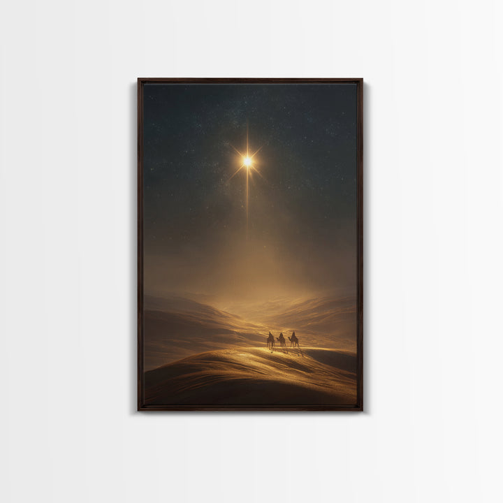 Star Of Bethlehem – Framed Canvas Print – Christmas Wall Art – Christian Art Canvas – Christian Painting – Christian Christmas Decor