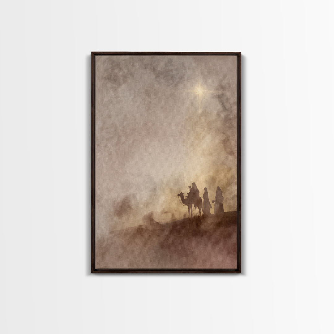 Holy Desert Star – Framed Canvas Print – Christian Christmas Art – Christian Art Canvas – Christian Decor For Home – Jesus Painting