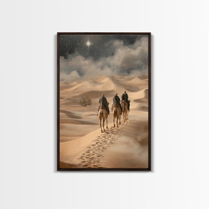 Three Kings Path – Framed Canvas Print – Christian Art Work – Christmas Wall Art – Jesus Christmas Art – Christian Gift Ideas