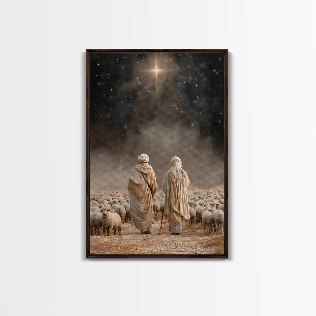 Guided By The Star – Framed Canvas Print – Christian Wall Art – Christian Christmas Art – Christian Art Canvas – Christmas Art Prints