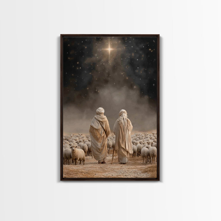 Guided By The Star – Framed Canvas Print – Christian Wall Art – Christian Christmas Art – Christian Art Canvas – Christmas Art Prints