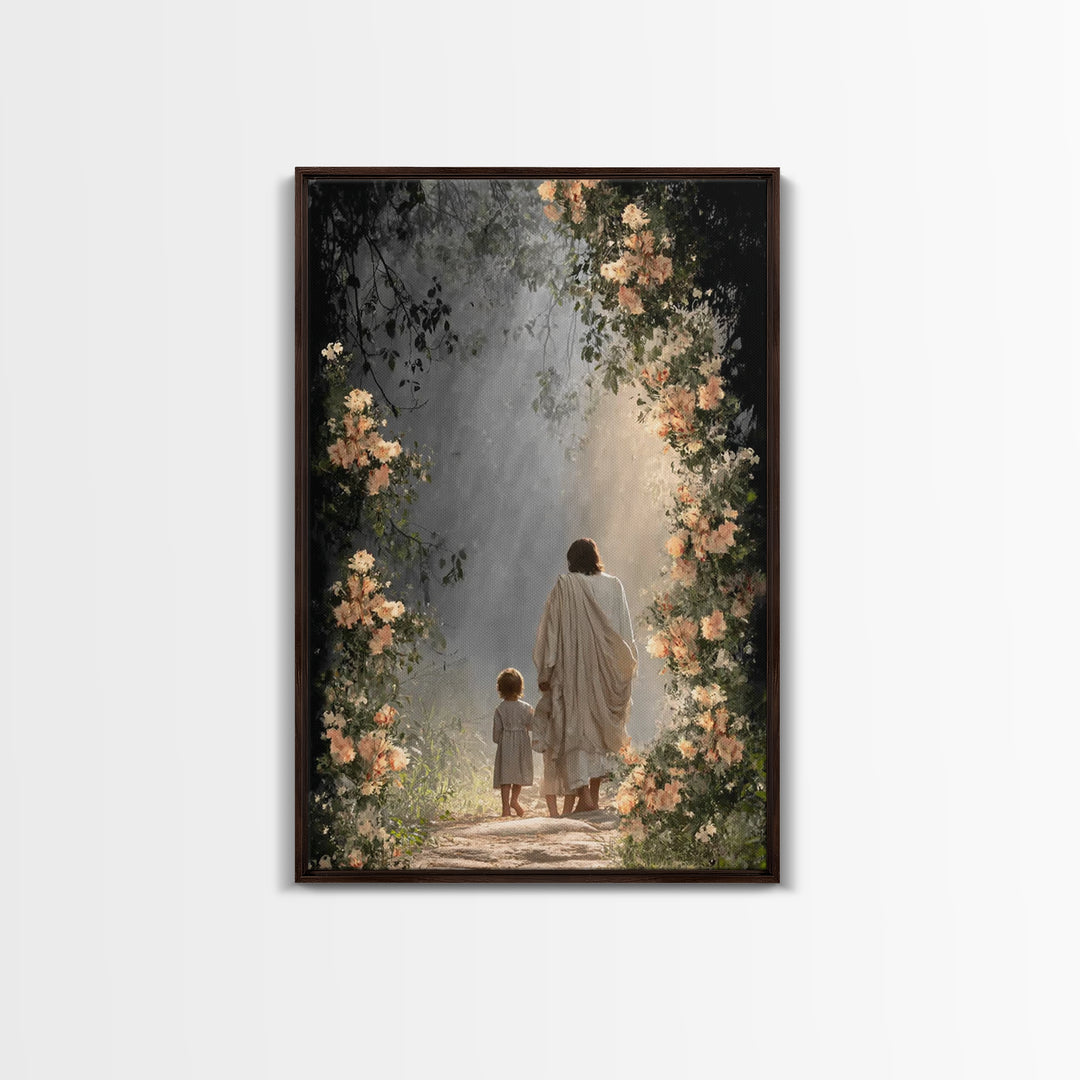 Path Of Hope – Framed Canvas Print – Christian Art – Jesus Painting – Christian Art Canvas – Christian Wall Art – Large Christian Painting